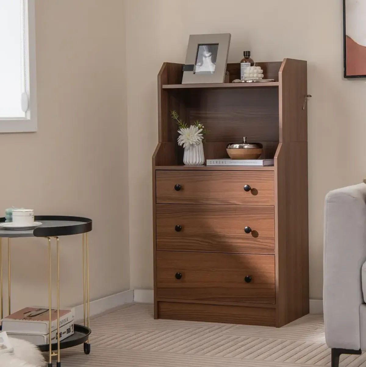 Modern Storage Dresser with Anti-toppling Device