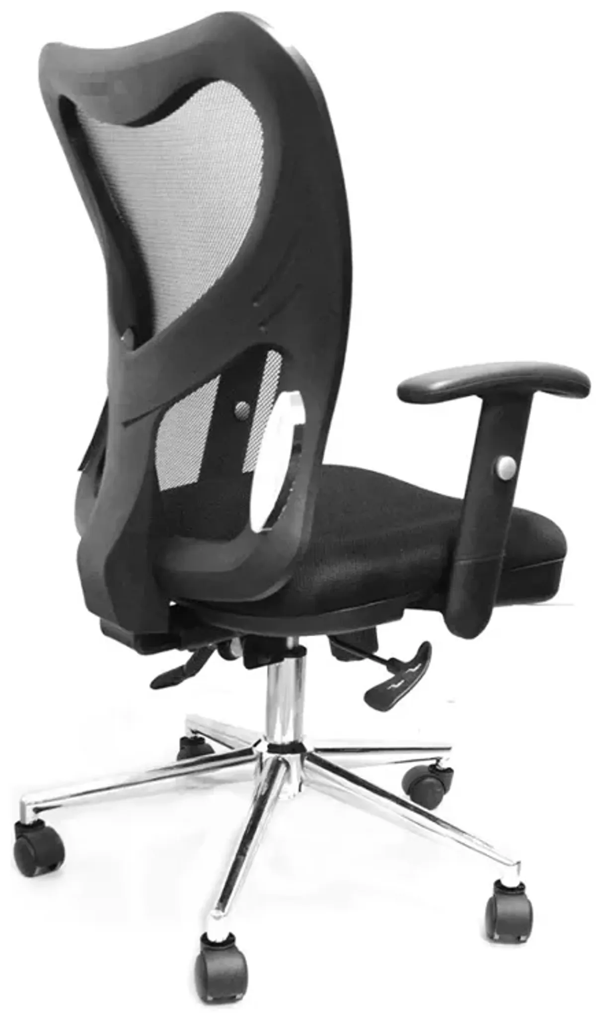 High Back Mesh Office Chair With Chrome Base, Black