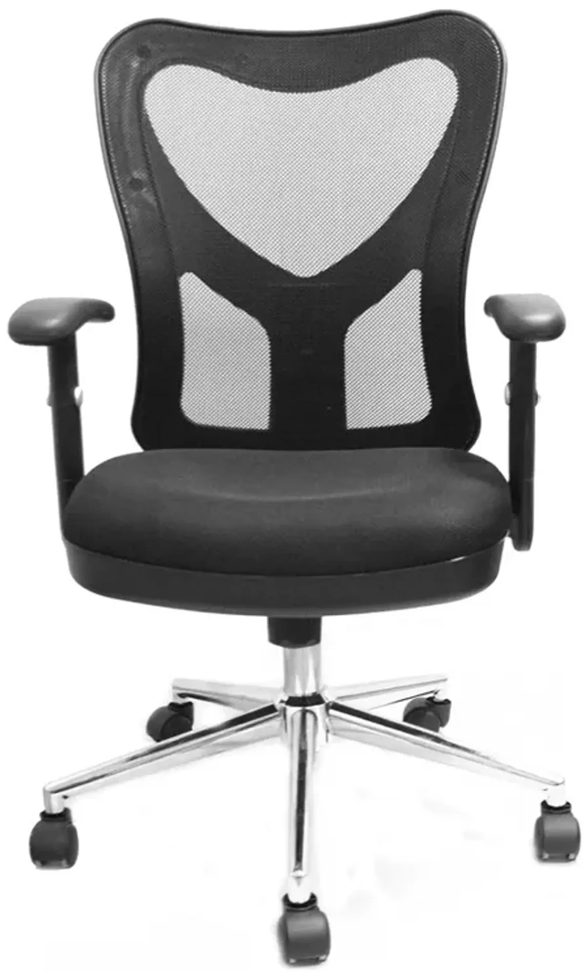 High Back Mesh Office Chair With Chrome Base, Black