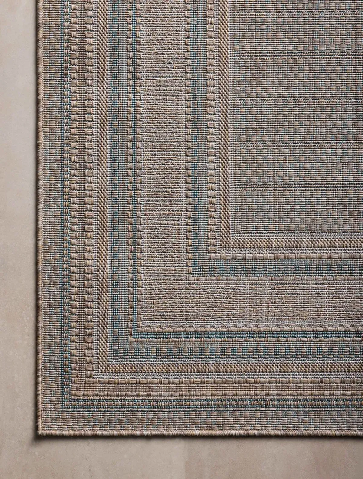 Topanga Natural/Teal 6'7" x 9'4" Area Rug by Amber Lewis x Loloi