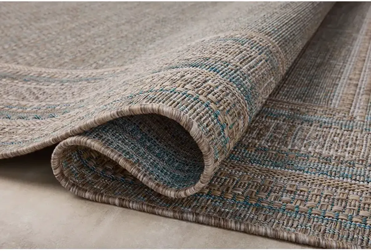 Topanga Natural/Teal 6'7" x 9'4" Area Rug by Amber Lewis x Loloi