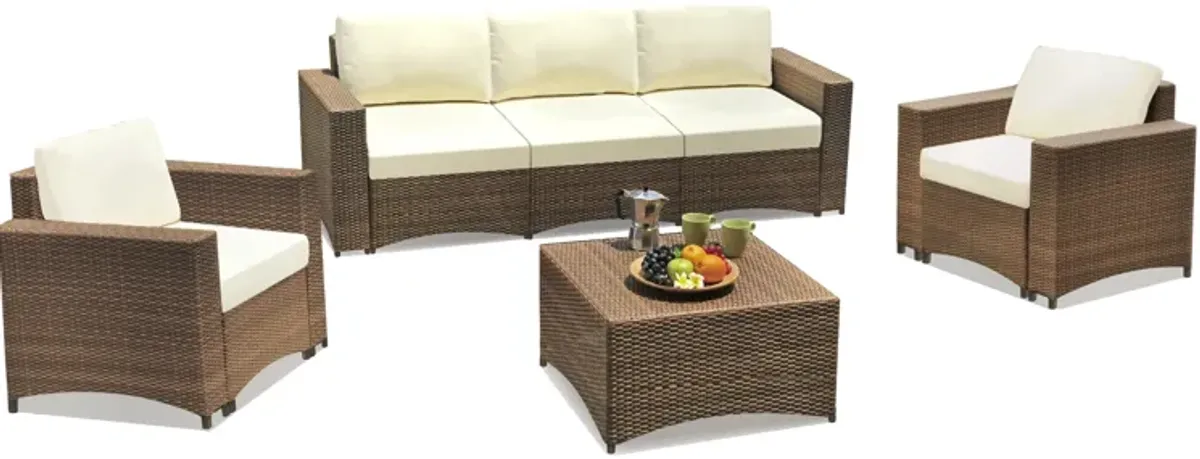 Studio Shine Collection 3-Seater sofa, 2 Armchairs and coffee table conversation set