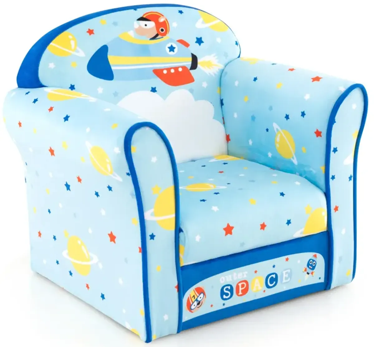 Toddlers Sofa Chair with Velvet Fabric Cover High Density Sponge Filling