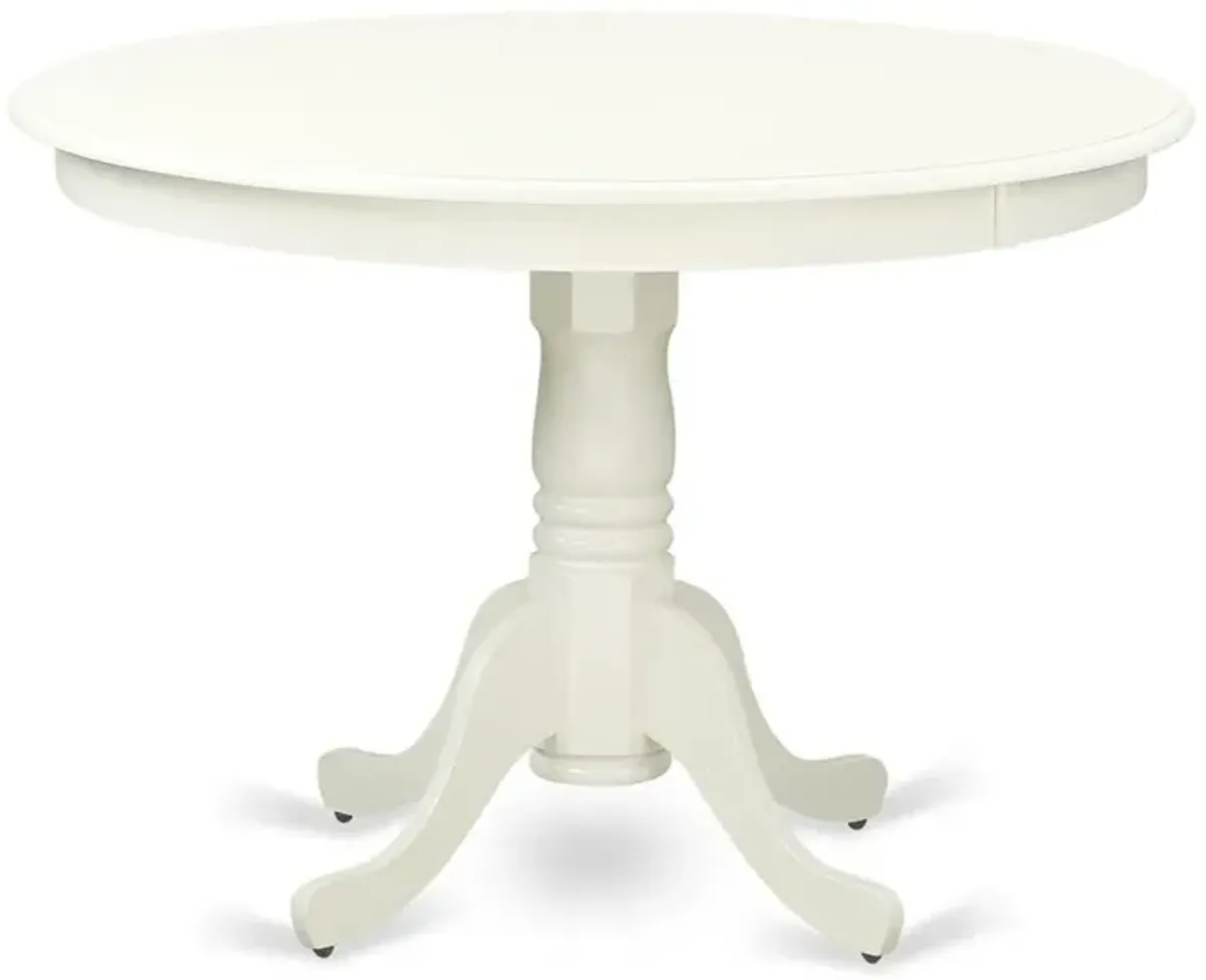 East West Furniture Hartland  Table  42  diameter  Round    Table  -Linen  White  Finish