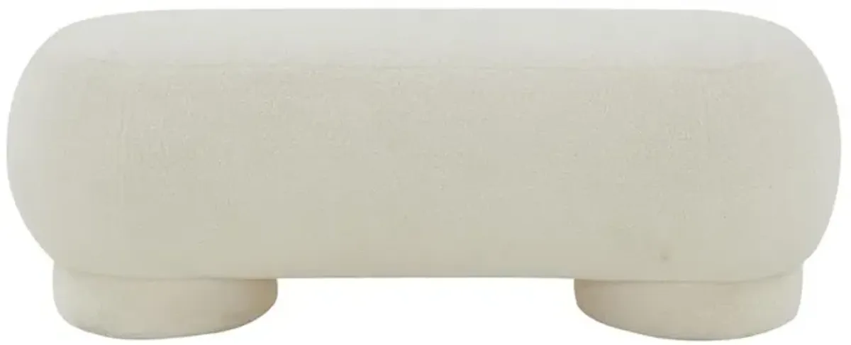 Belen Kox Cozy Cream Vegan Shearling Ottoman, Belen Kox