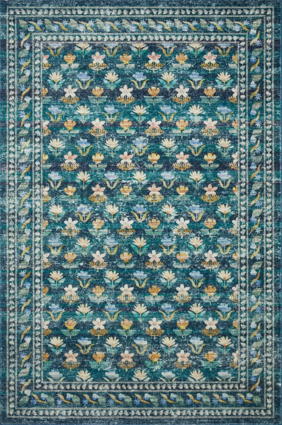 Courtyard COU05 Emerald 5' x 7'6" Rug