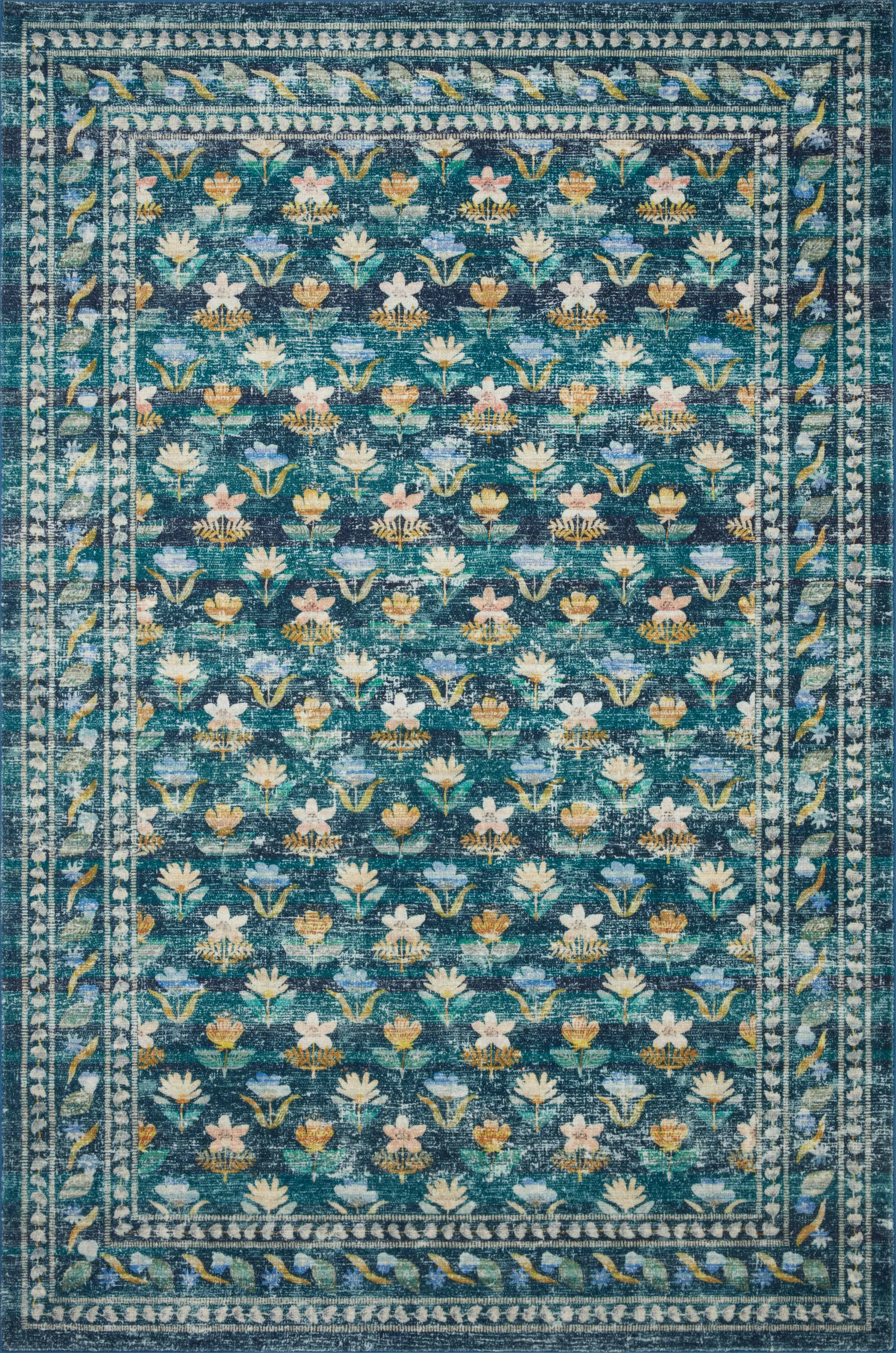 Courtyard COU05 Emerald 5' x 7'6" Rug