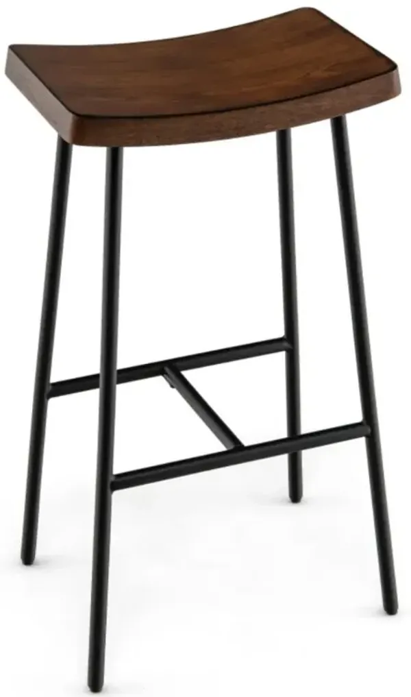 Hivago 29'' Industrial Saddle Bar Stool with Metal Legs-29 inches