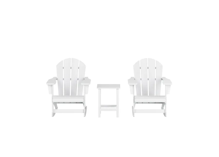 WestinTrends 3-Piece Outdoor Patio Rocking Adirondack Chairs with Side Table Set