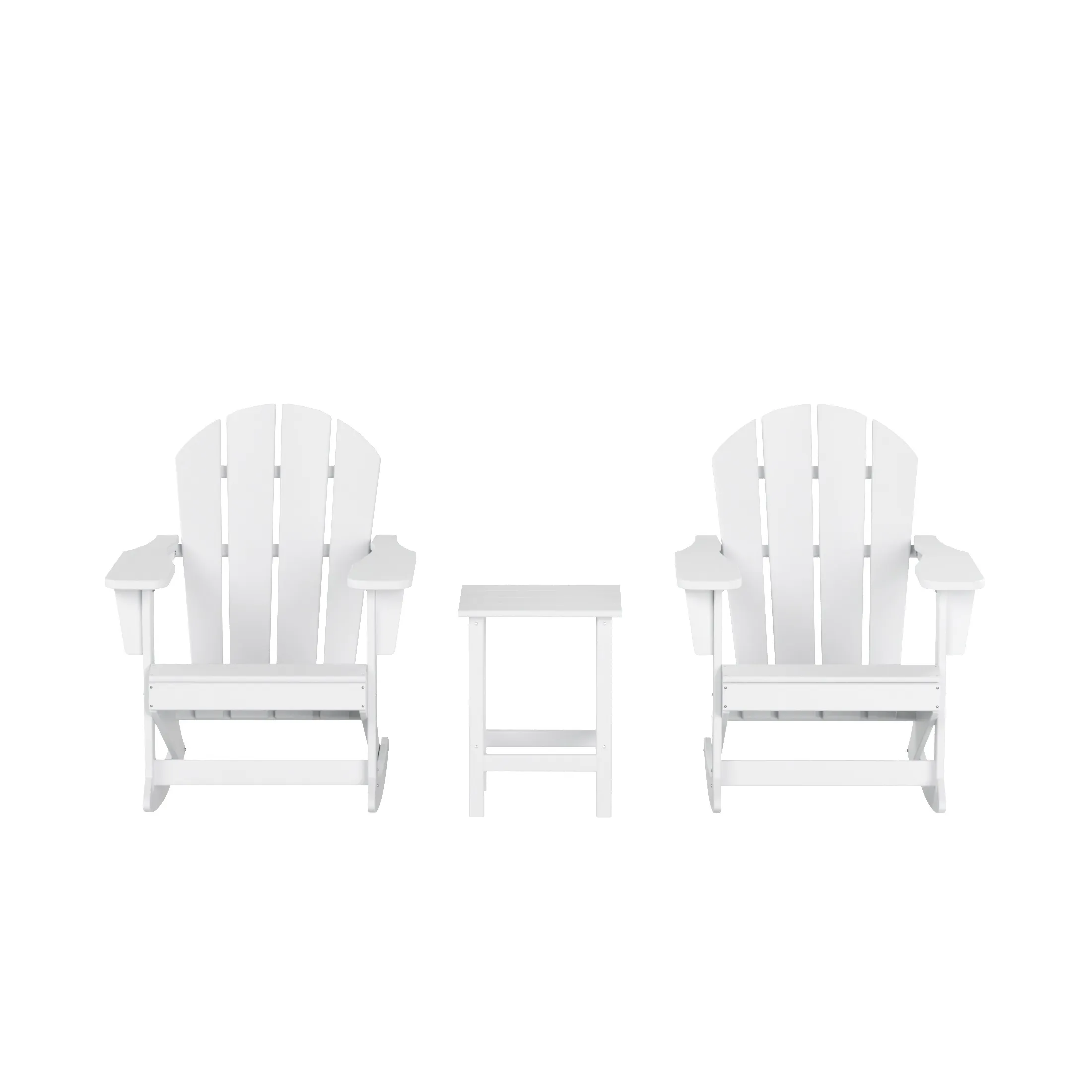 WestinTrends 3-Piece Outdoor Patio Rocking Adirondack Chairs with Side Table Set