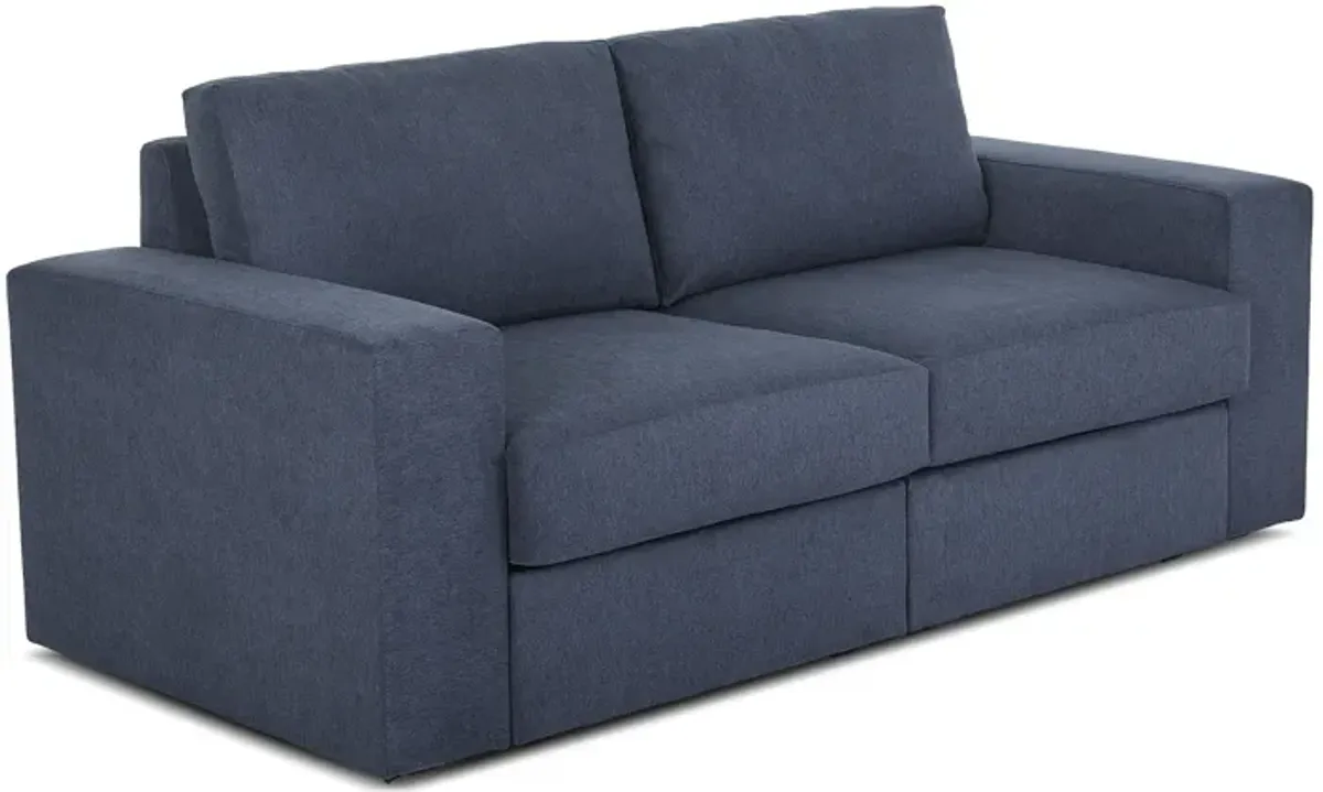 Flex Denim Loveseat with Wide Arm