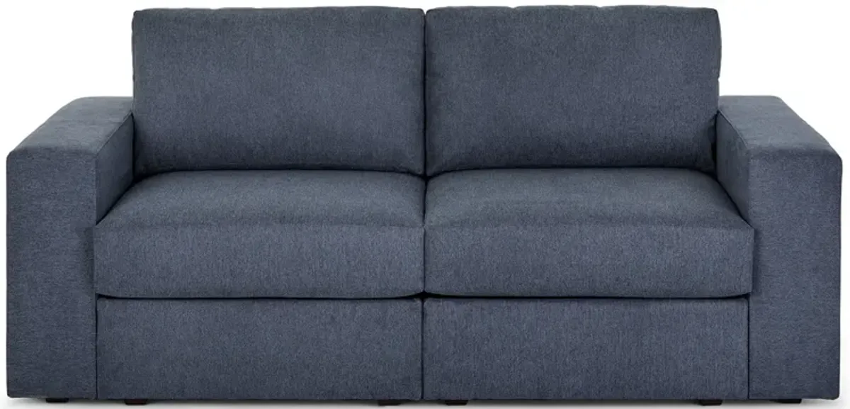 Flex Denim Loveseat with Wide Arm