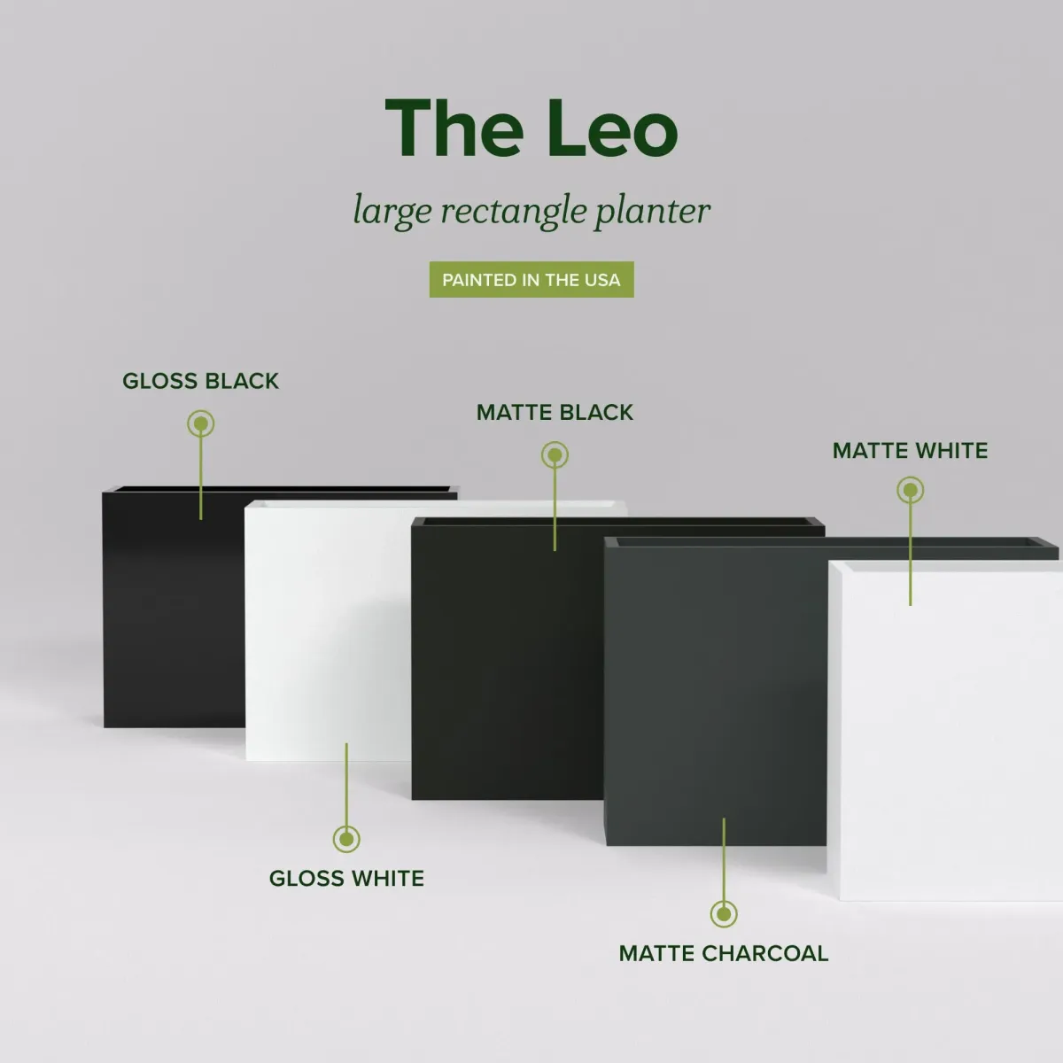 Greenline Fiberglass Leo Large Indoor/Outdoor Rectangle Planter.