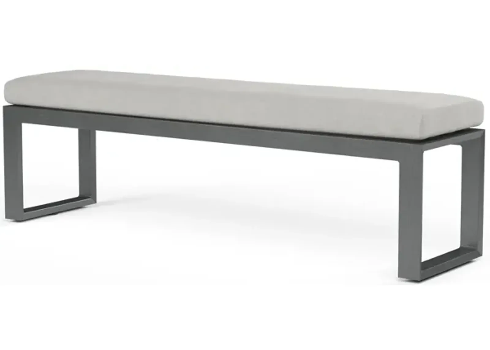 Redondo Dining Bench in Cast Silver, No Welt