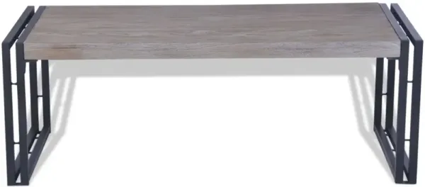 vidaXL Coffee Table Teak 39.4"x19.7"x13.8" Gray