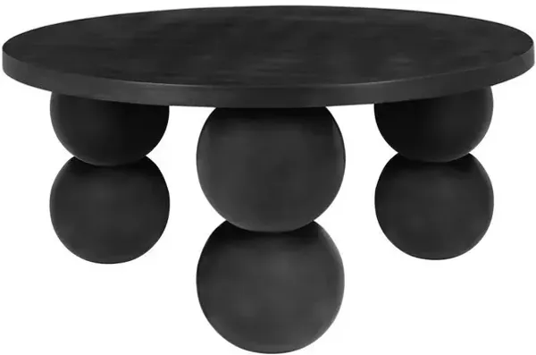 90210 Furniture Dani Round Dining Table In Black Concrete