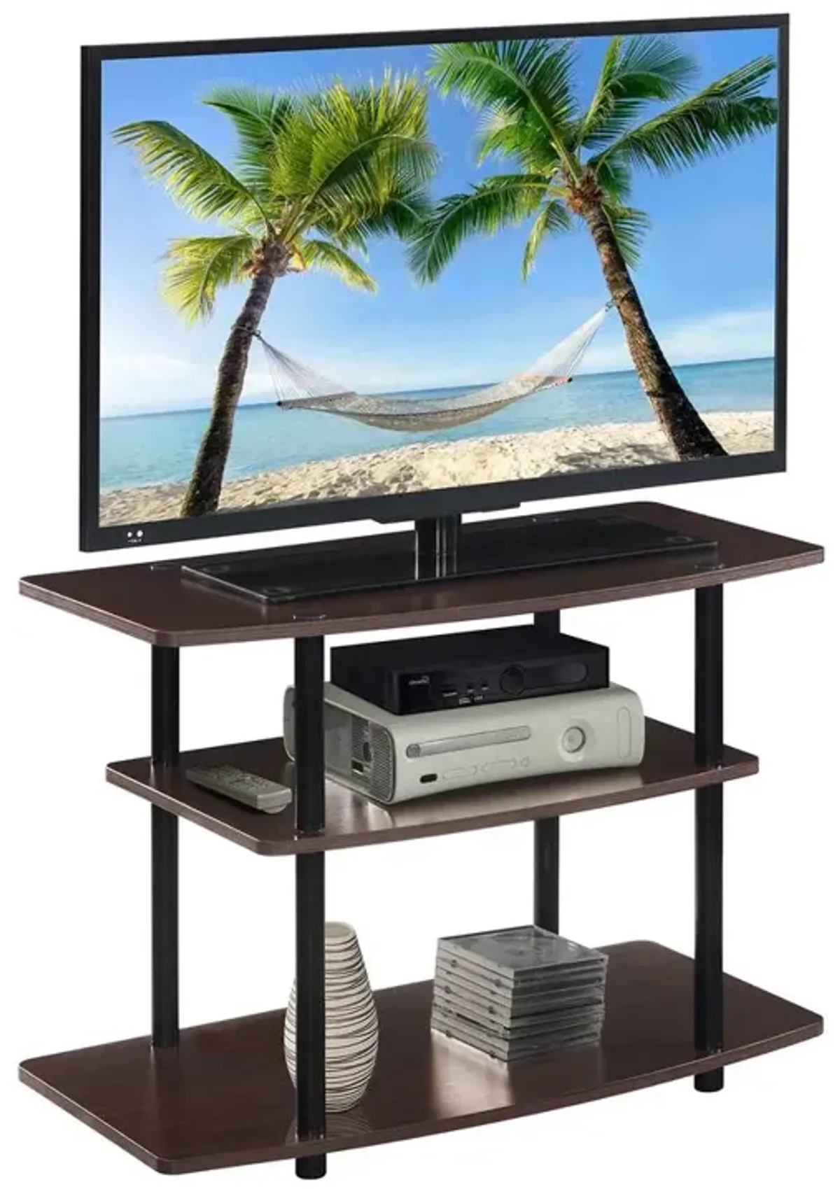 Convenience Concepts Designs2Go No Tools 3 Tier TV Stand Espresso/Black