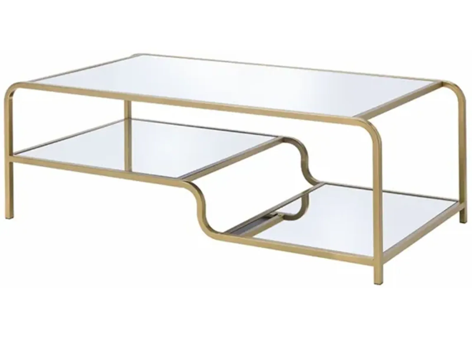 ACME Astrid Coffee Table, Gold & Mirror