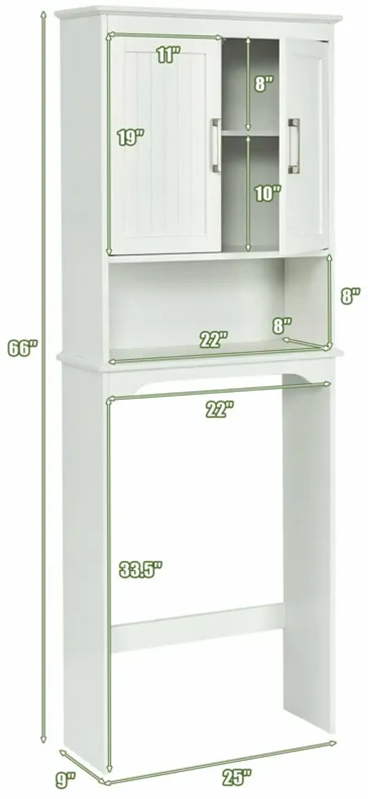 Over Toilet Space Saver Bathroom Organizer with Storage Cabinet