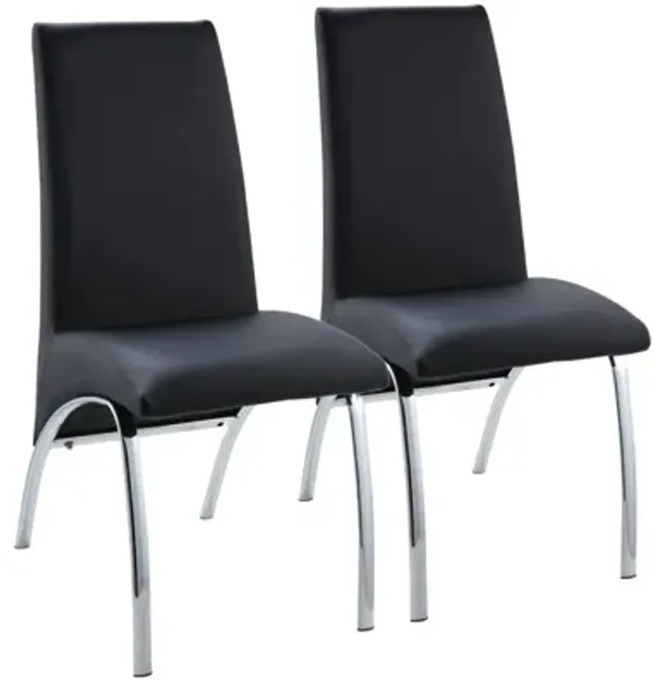 Set of 2 Upholstered Faux Leather Dining Chairs, Stylish Side Chairs for Kitchen