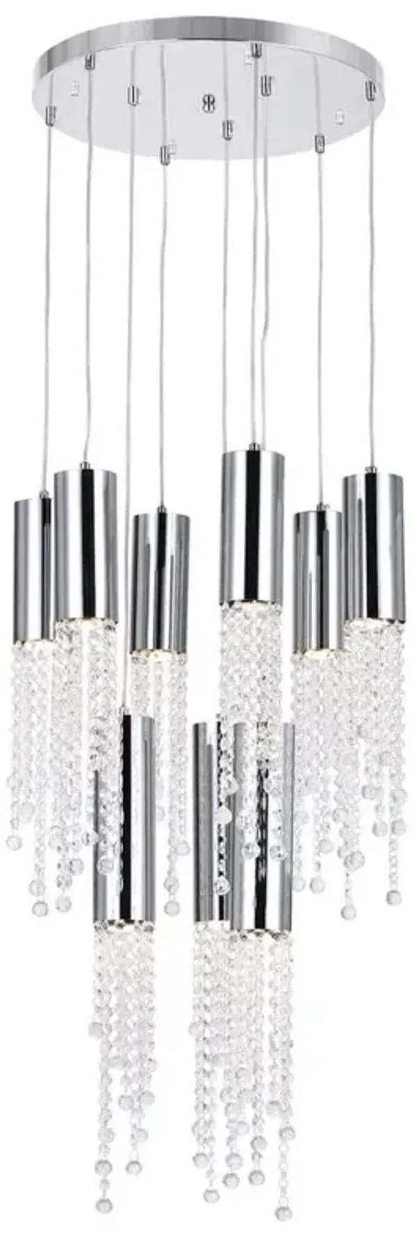 CWI Lighting Extended 9 Light Multi Light Pendant With Chrome Finish