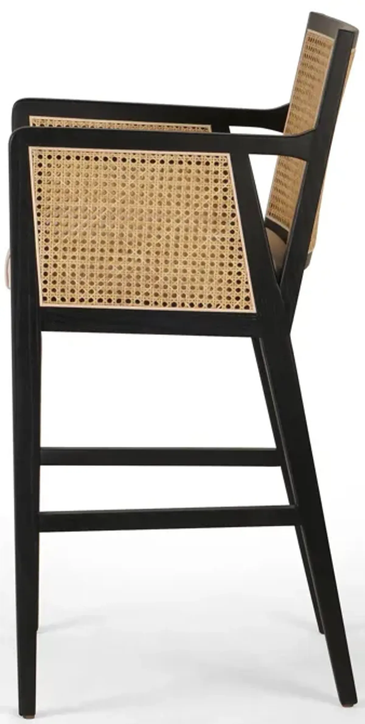 Antonia Cane Arm Bar Stool in Black