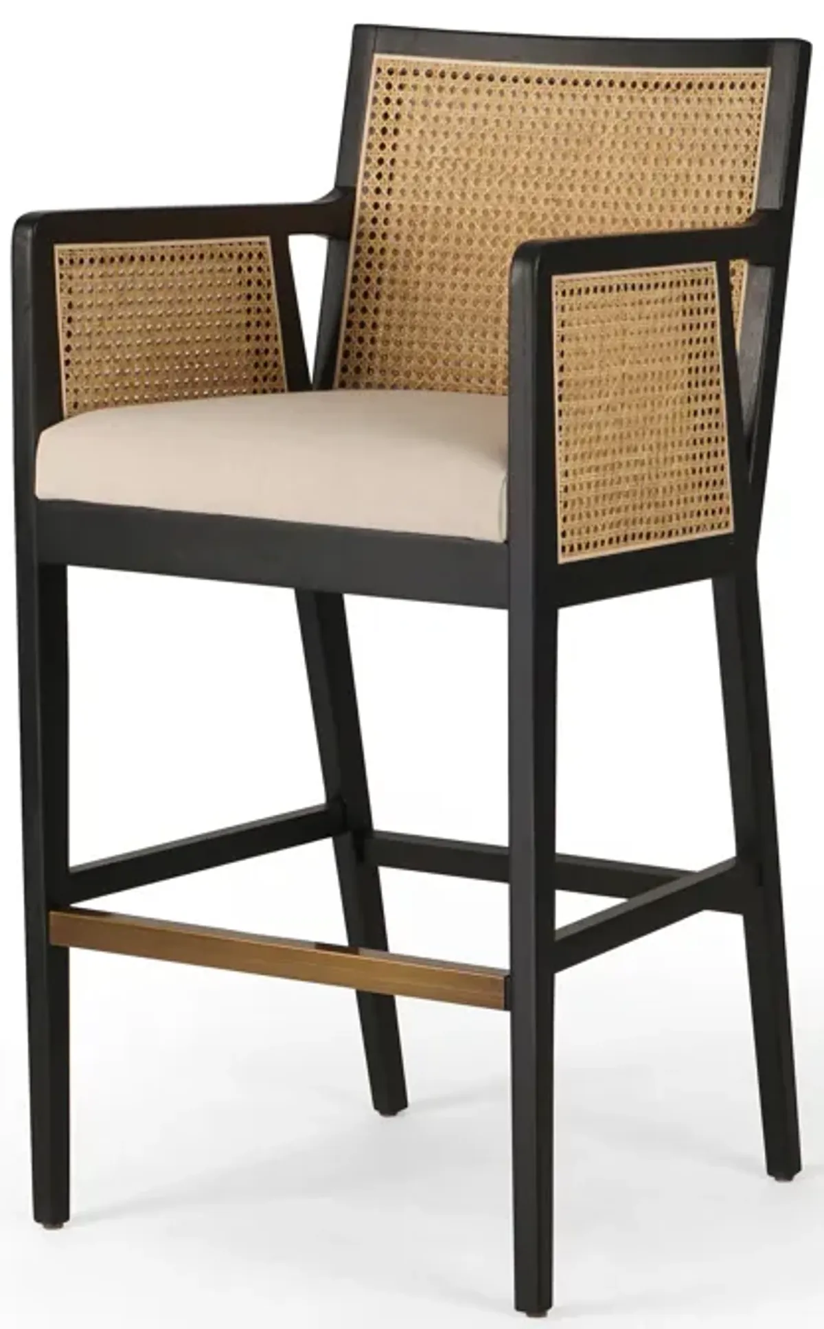 Antonia Cane Arm Bar Stool in Black