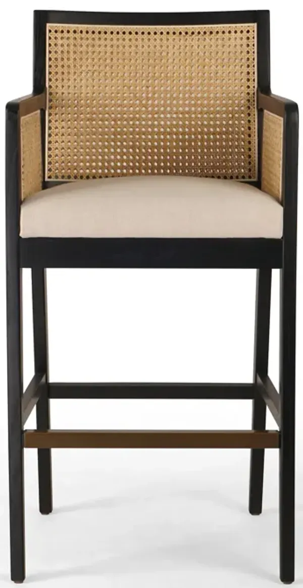 Antonia Cane Arm Bar Stool in Black