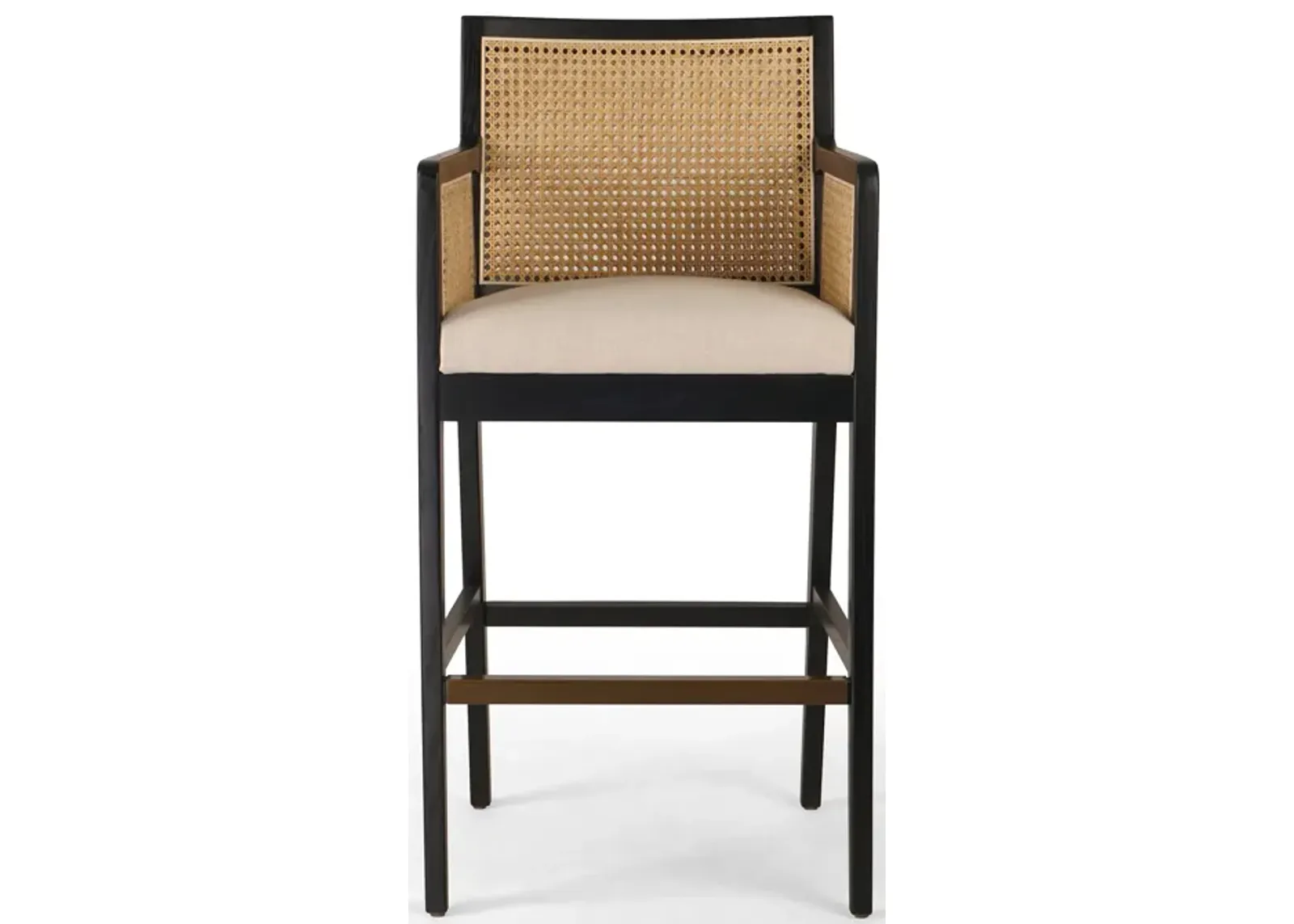 Antonia Cane Arm Bar Stool in Black