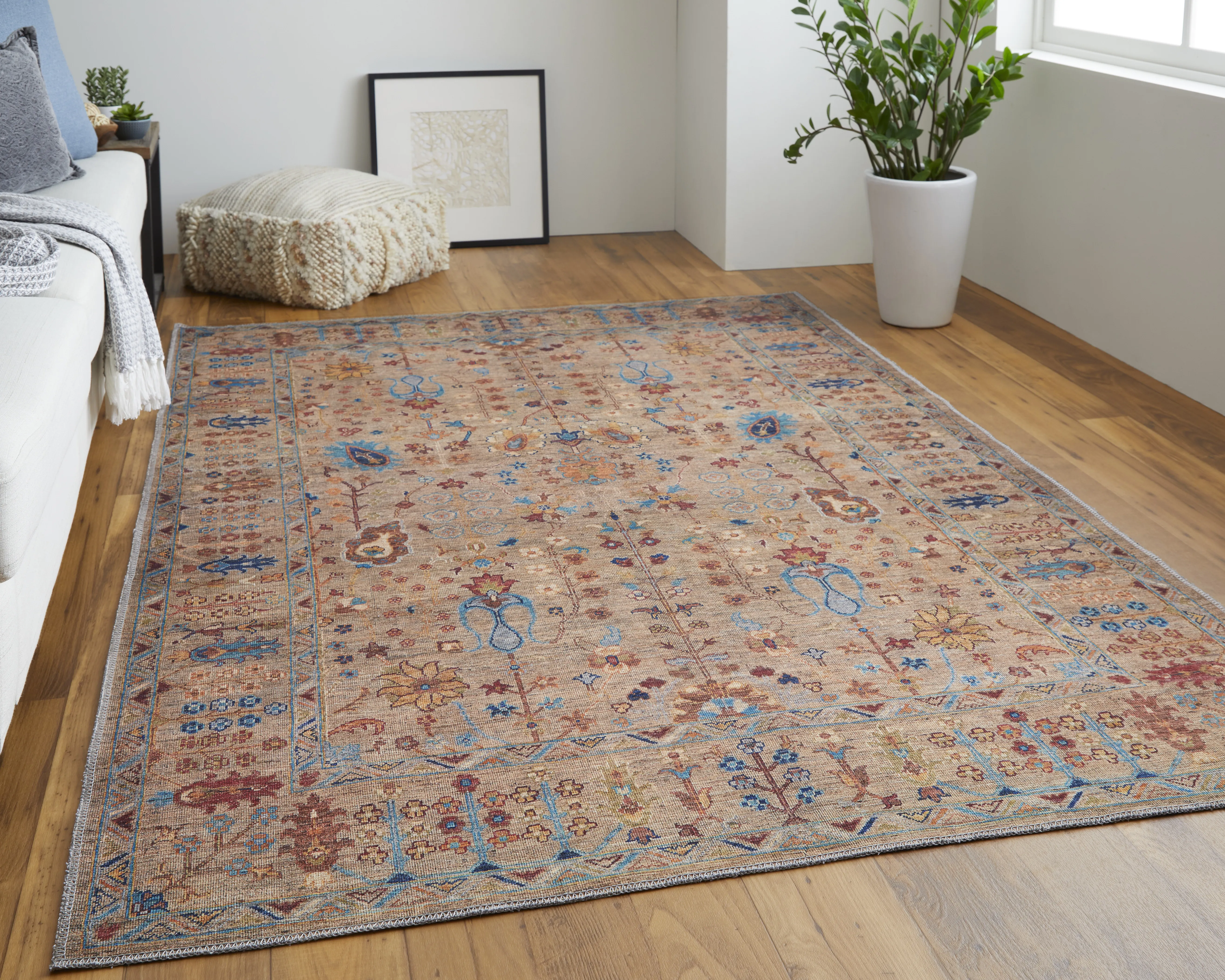 Rawlins 39HPF Tan/Pink/Blue 3'11" x 6' Rug