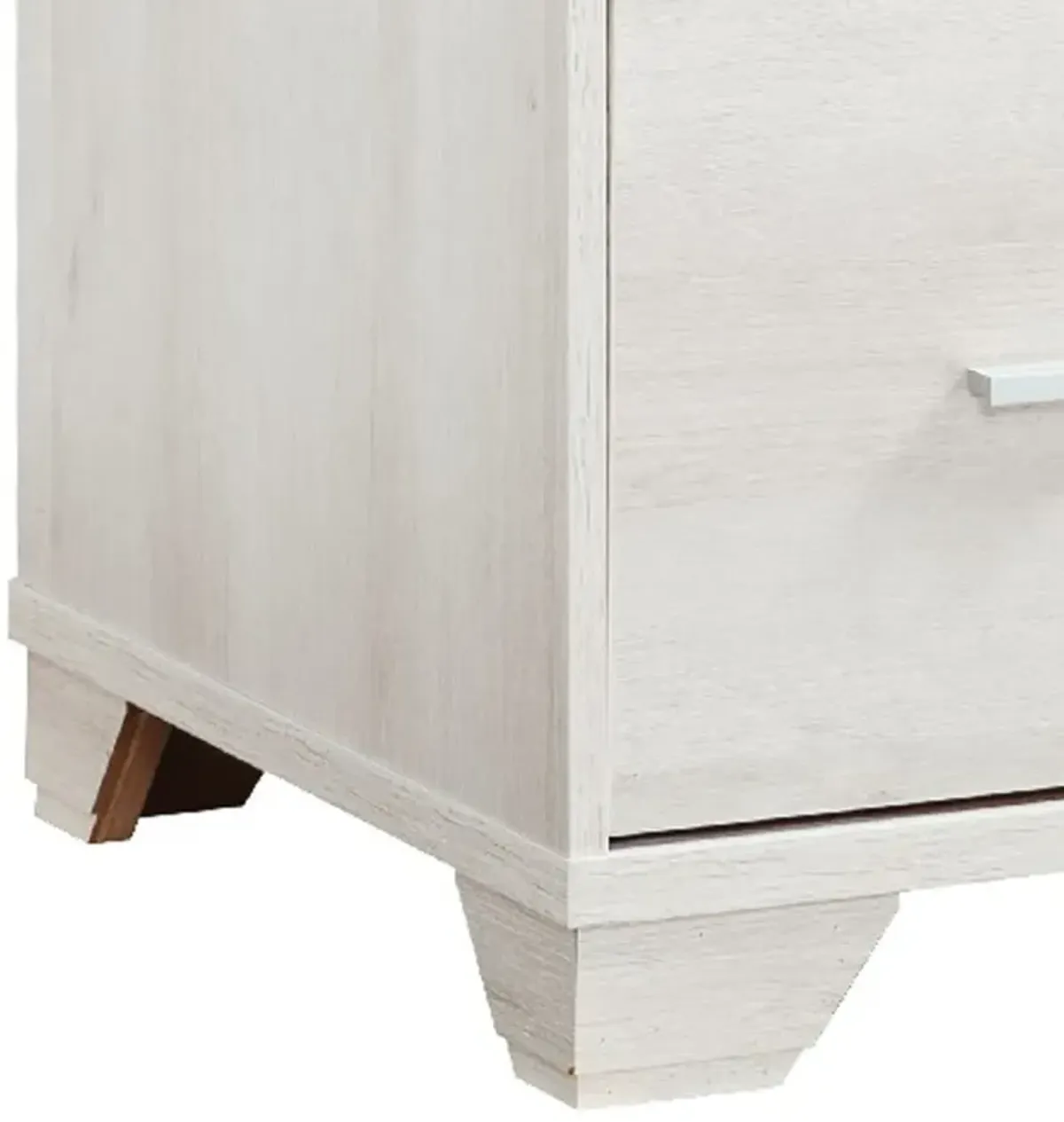 31 Inch File Cabinet Printer Stand Table with 2 Drawers, Oak White - Benzara