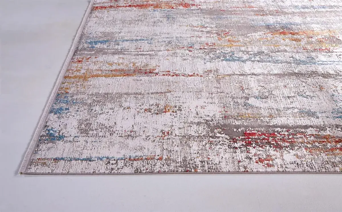 Cadiz 3903F Gray/Red/Blue 3'1" x 10' Rug