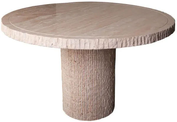 Travertine Round Dining Table 50"