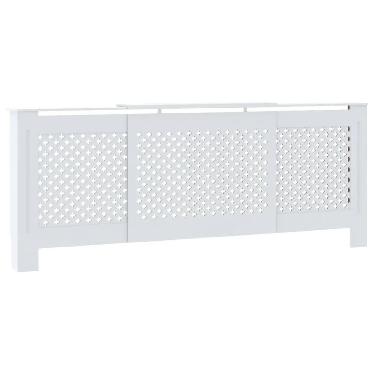 vidaXL Modern White MDF Radiator Cover with Adjustable Length and Storage Space - Ultra Durable Cabinet for Radiator Concealment and Display