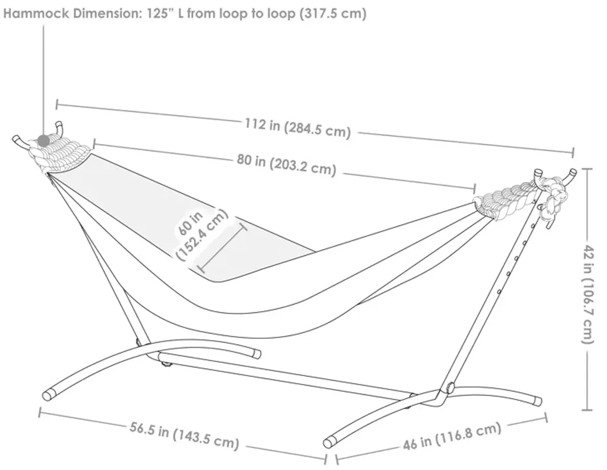 Sunnydaze Large Cotton Hammock with Steel Stand and Carrying Case