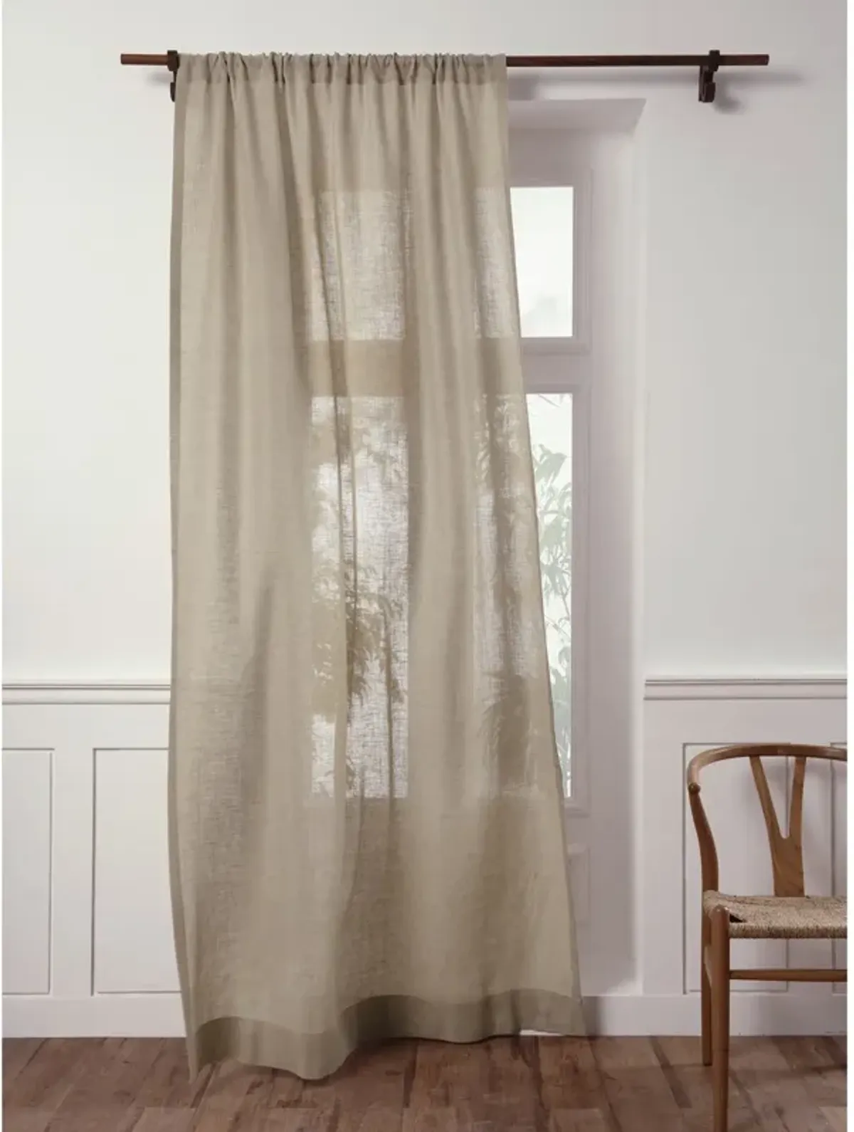 Solino Home 100% Pure Linen Curtain - Sheer Curtain