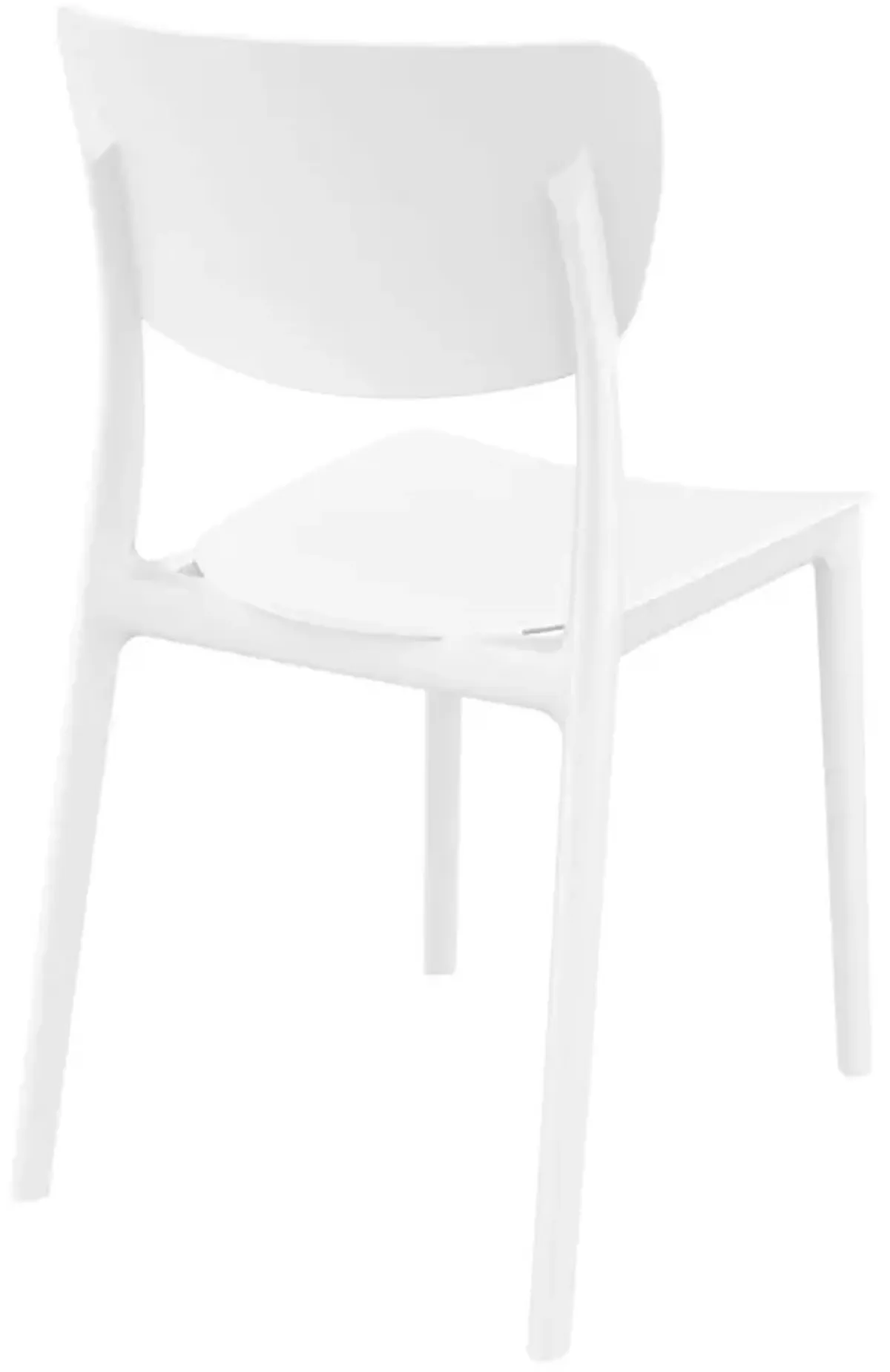 33" White Solid Stackable Patio Dining Chair