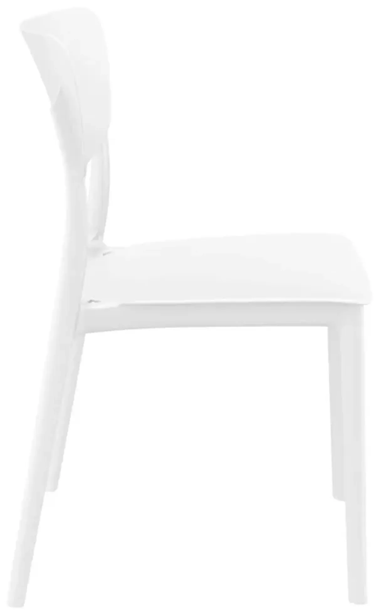 33" White Solid Stackable Patio Dining Chair