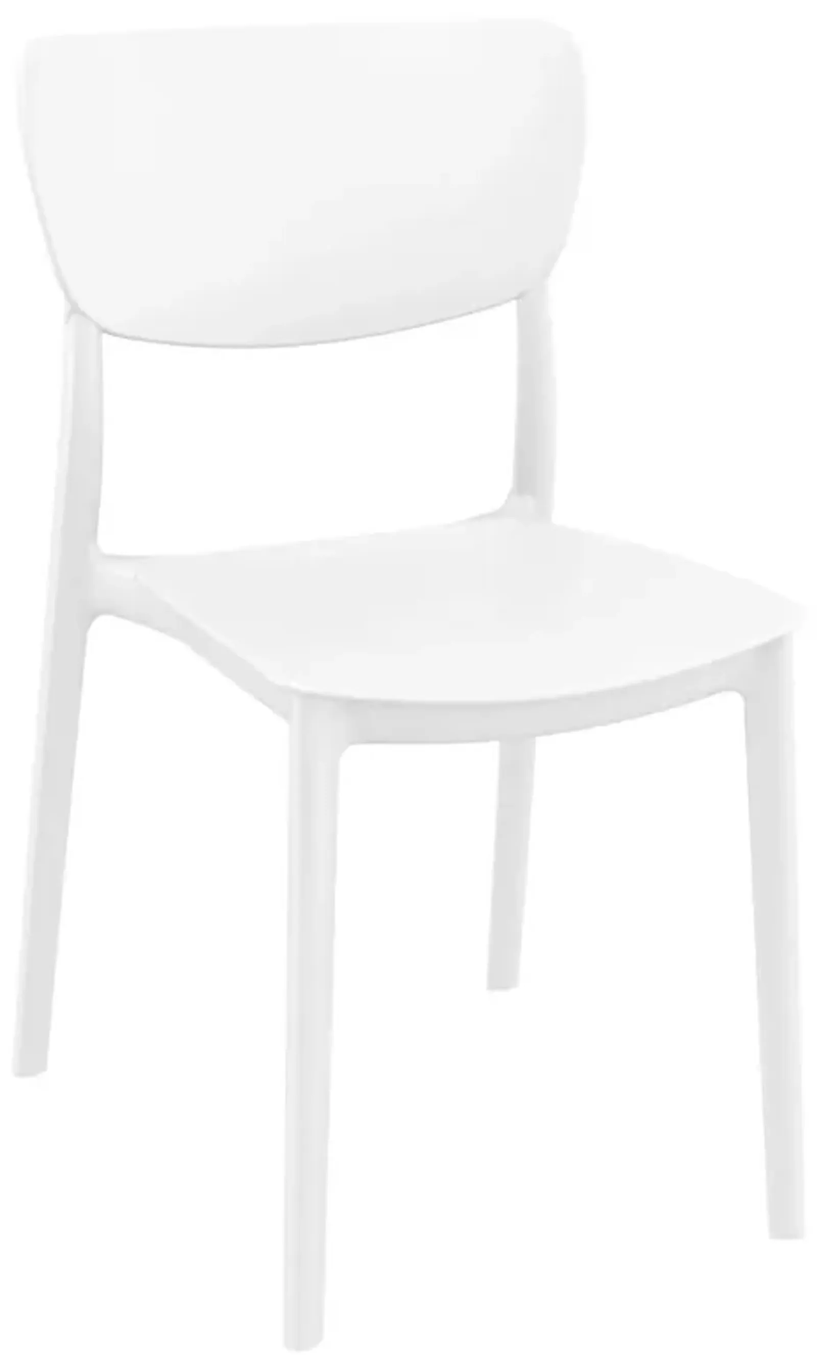 33" White Solid Stackable Patio Dining Chair