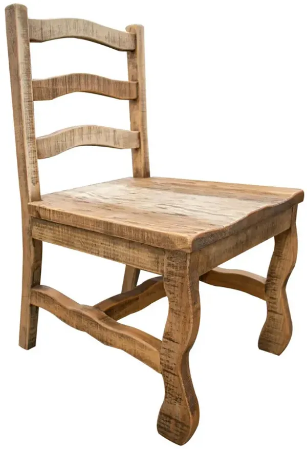 Chris 20 Inch Dining Chair, Set of 2, Curved Pine Wood, Arched Backrest - Benzara