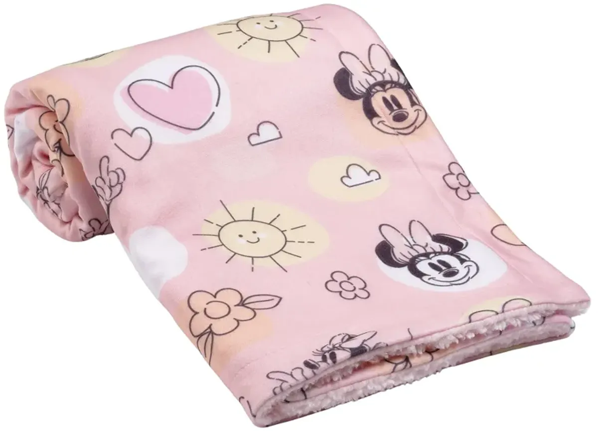 Lambs & Ivy Disney Baby Sweetheart Minnie Mouse Pink Soft Fleece Baby Blanket