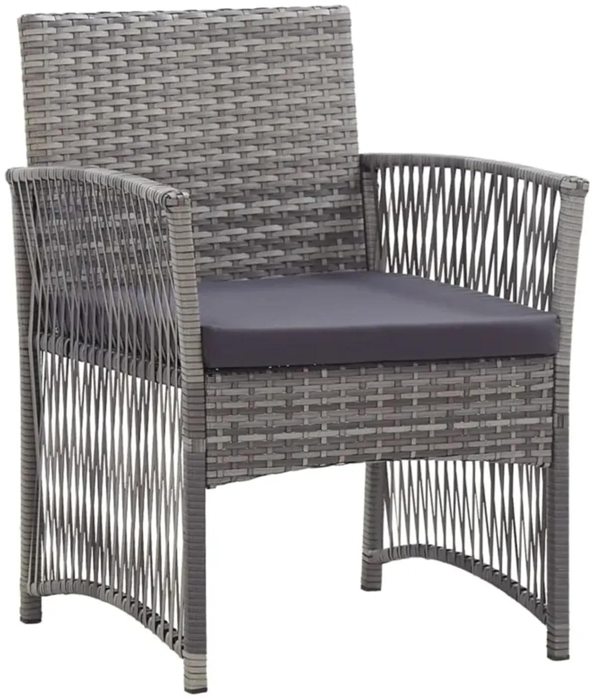 vidaXL Patio Armchairs with Cushions 2 pcs Anthracite Poly Rattan