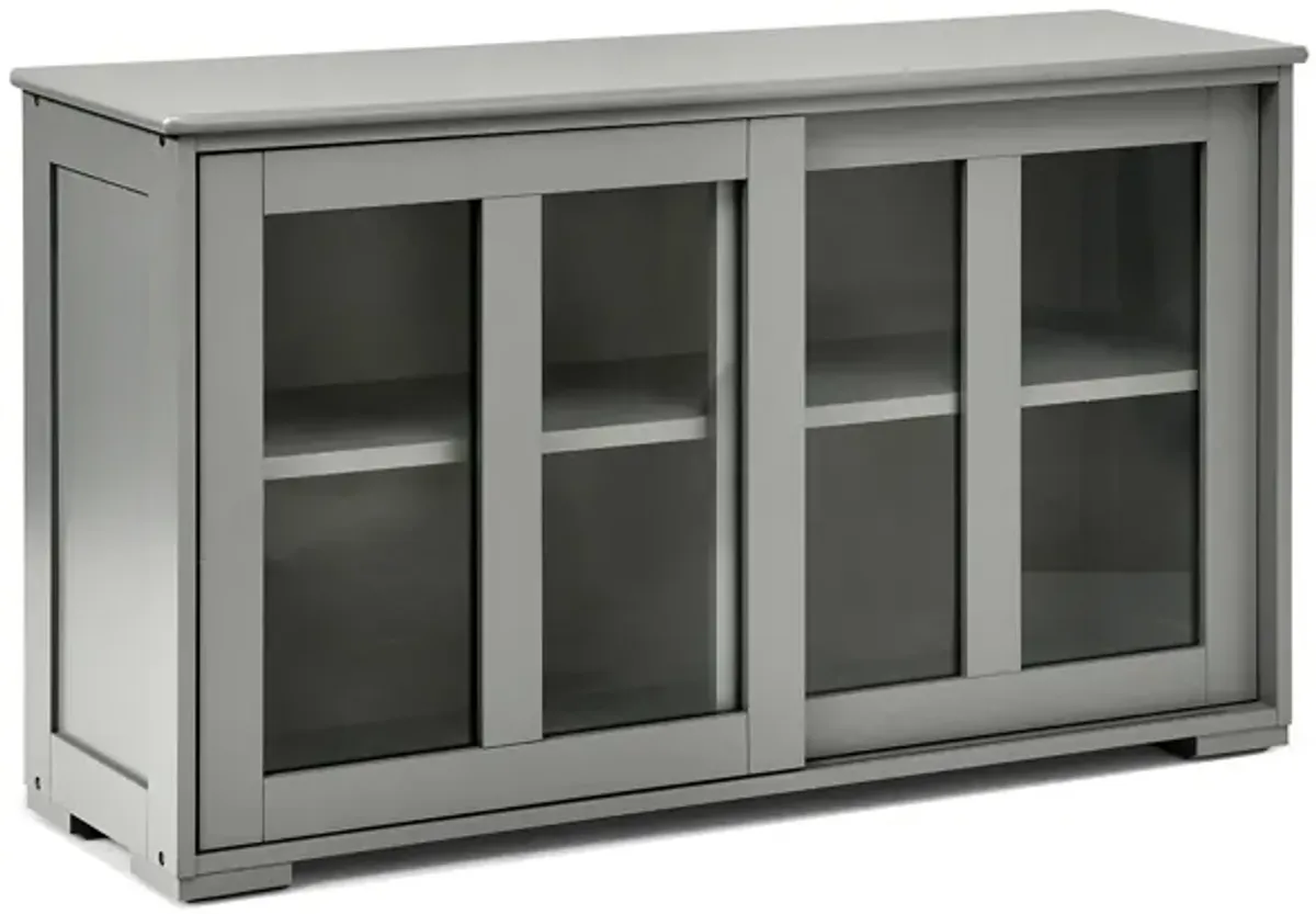 Kitchen Storage Cabinet with Glass Sliding Door