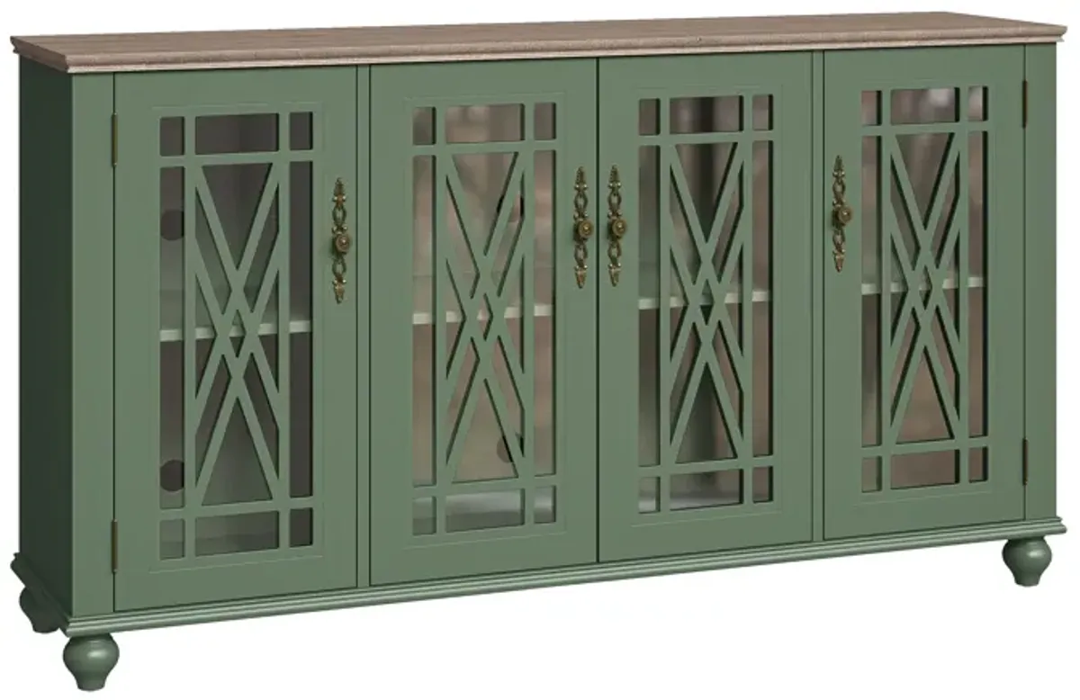 FESTIVO 63" Antique-Inspired Kitchen Buffet Sideboard Cabinet