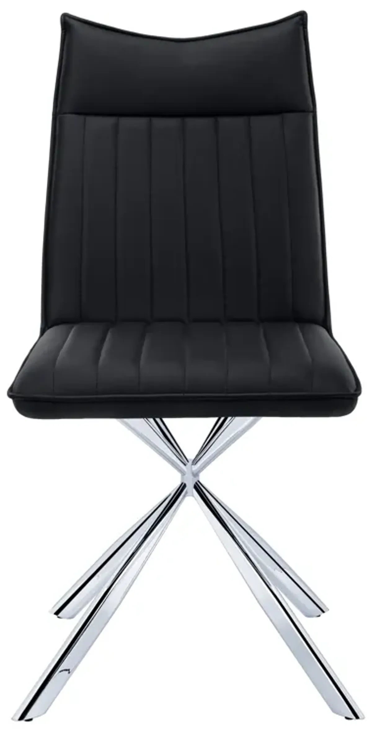Monarch Specialties I 1213 Dining Chair, Set Of 2, Side, Upholstered, Kitchen, Dining Room, Pu Leather Look, Metal, Black, Chrome, Contemporary, Modern