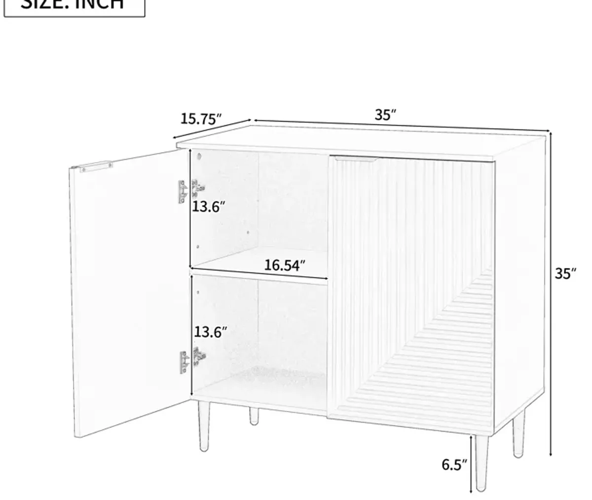 Merax Modern Minimalist Side Cabinet with Ample Storage