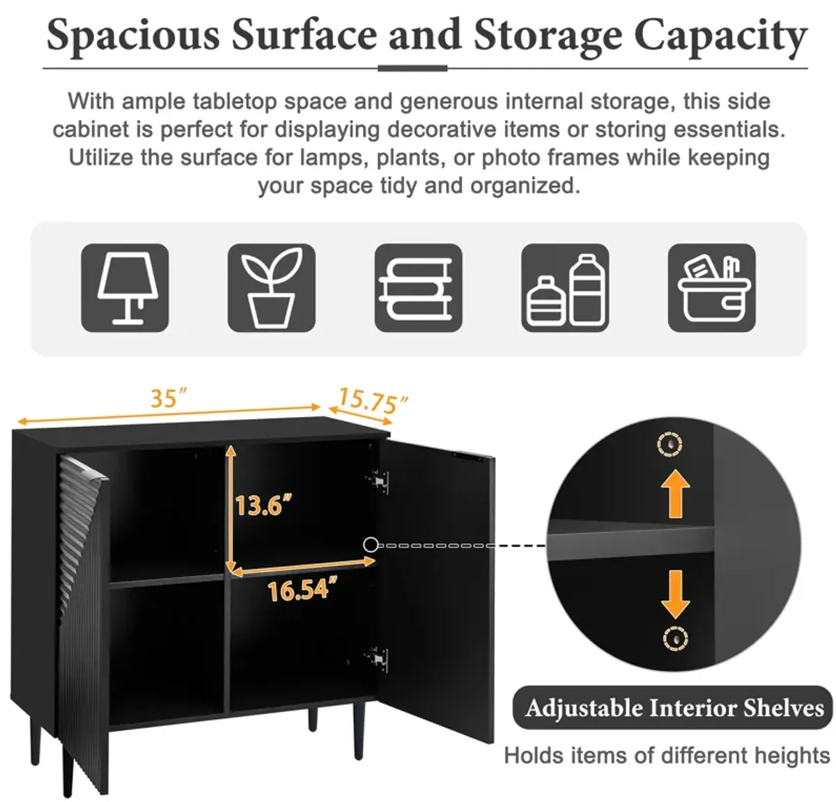 Merax Modern Minimalist Side Cabinet with Ample Storage