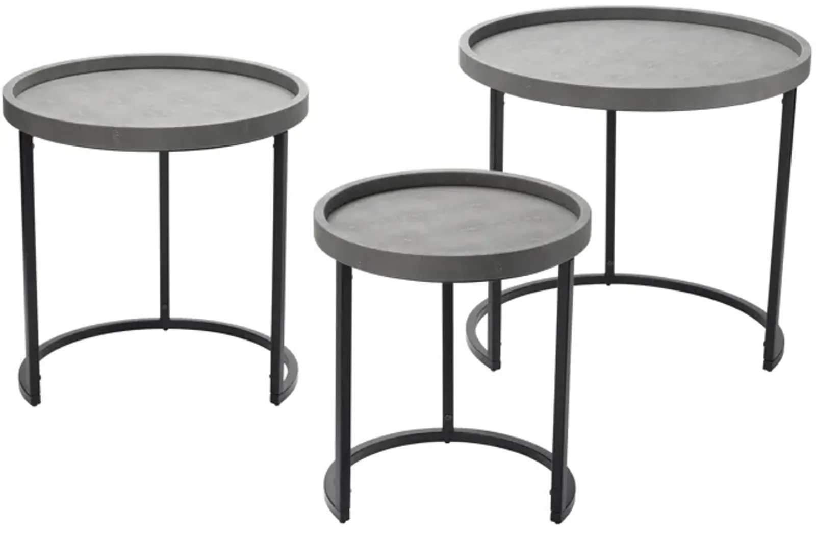 Maddox Faux Shagreen Nesting Tables (Set of 3)