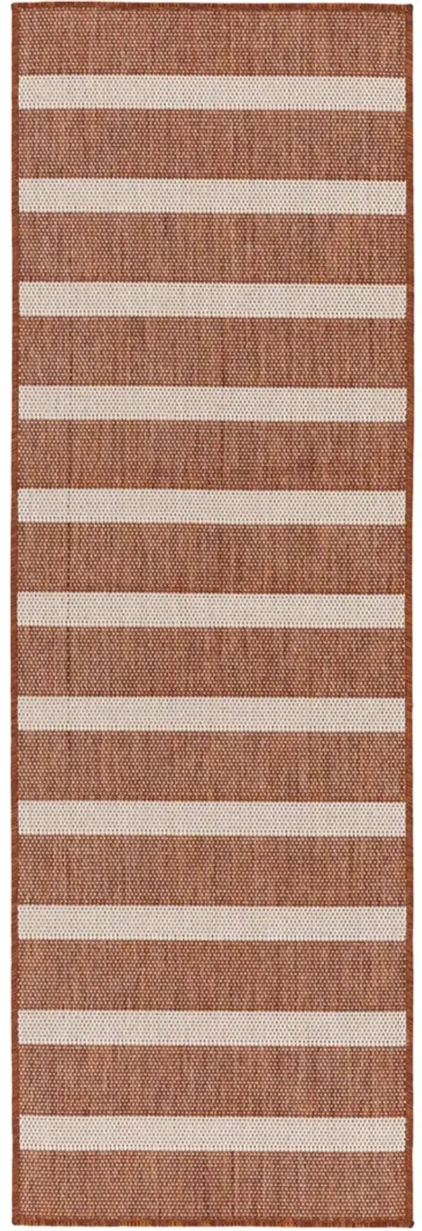 Positano POS03 Terracotta/Ivory 2'2" x 10' Rug