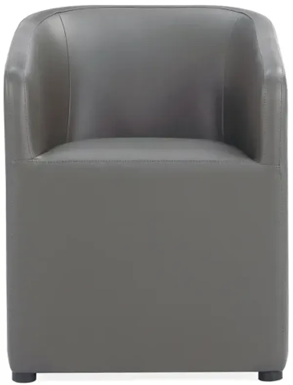 Anna Round Dining Arm Chairs in Gray (Set of 2)